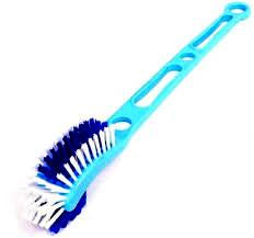Wukusy 2-in-1 double hockey stick shape toilet brush for home improvement, with durable bristles and ergonomic handle.