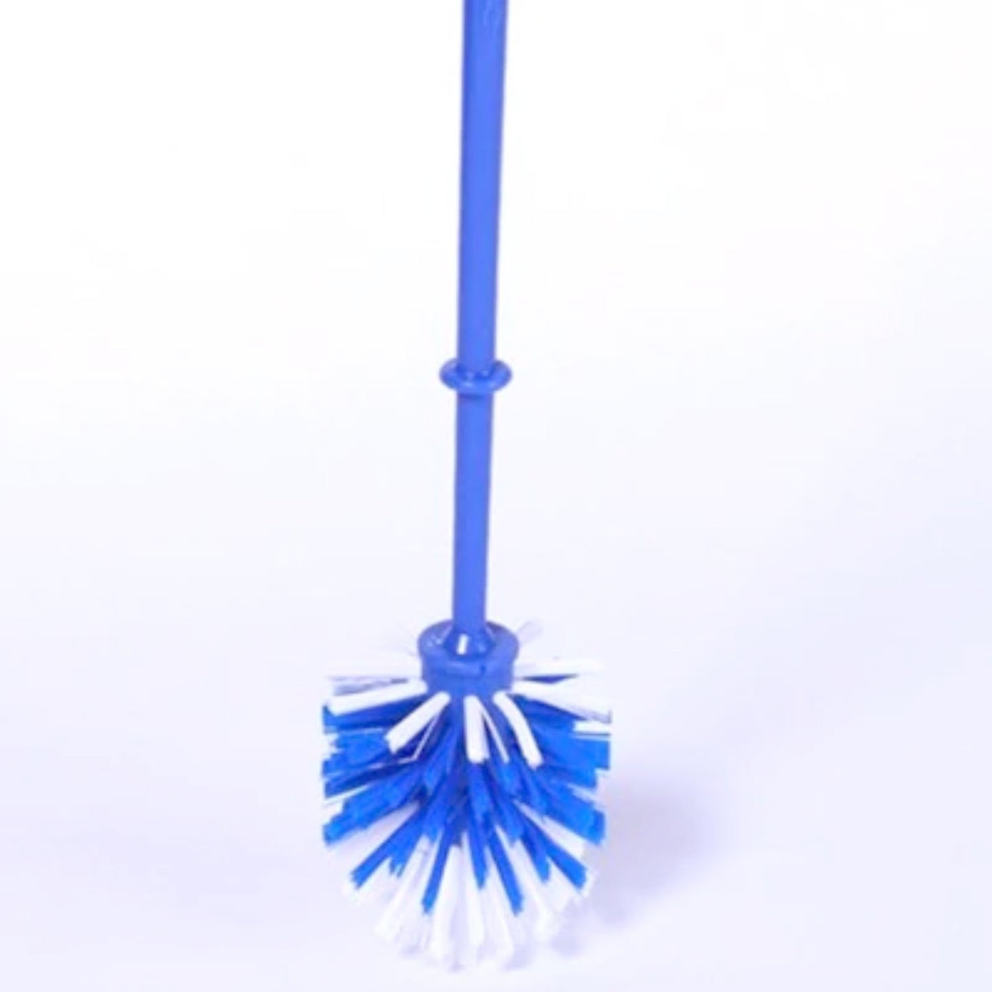 Wukusy plastic round toilet cleaner brush with handle, designed for home improvement cleaning in bathrooms.