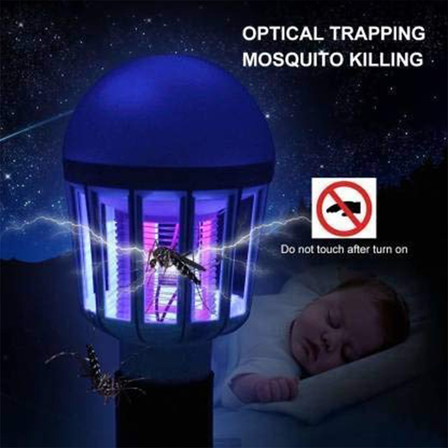 Wukusy mosquito killer lamp bulb, 12W or 15W E27 LED insect zapper for flying moths and insects in household summer use
