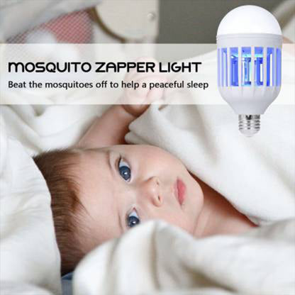 Wukusy mosquito killer lamp bulb, 12W or 15W LED E27 light bulb for household insect zapper and summer moth control.