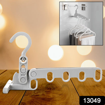 Wukusy 13049 foldable travel clothes hanger with 5 holes, space-saving wall-mounted clothes rack for home and travel use