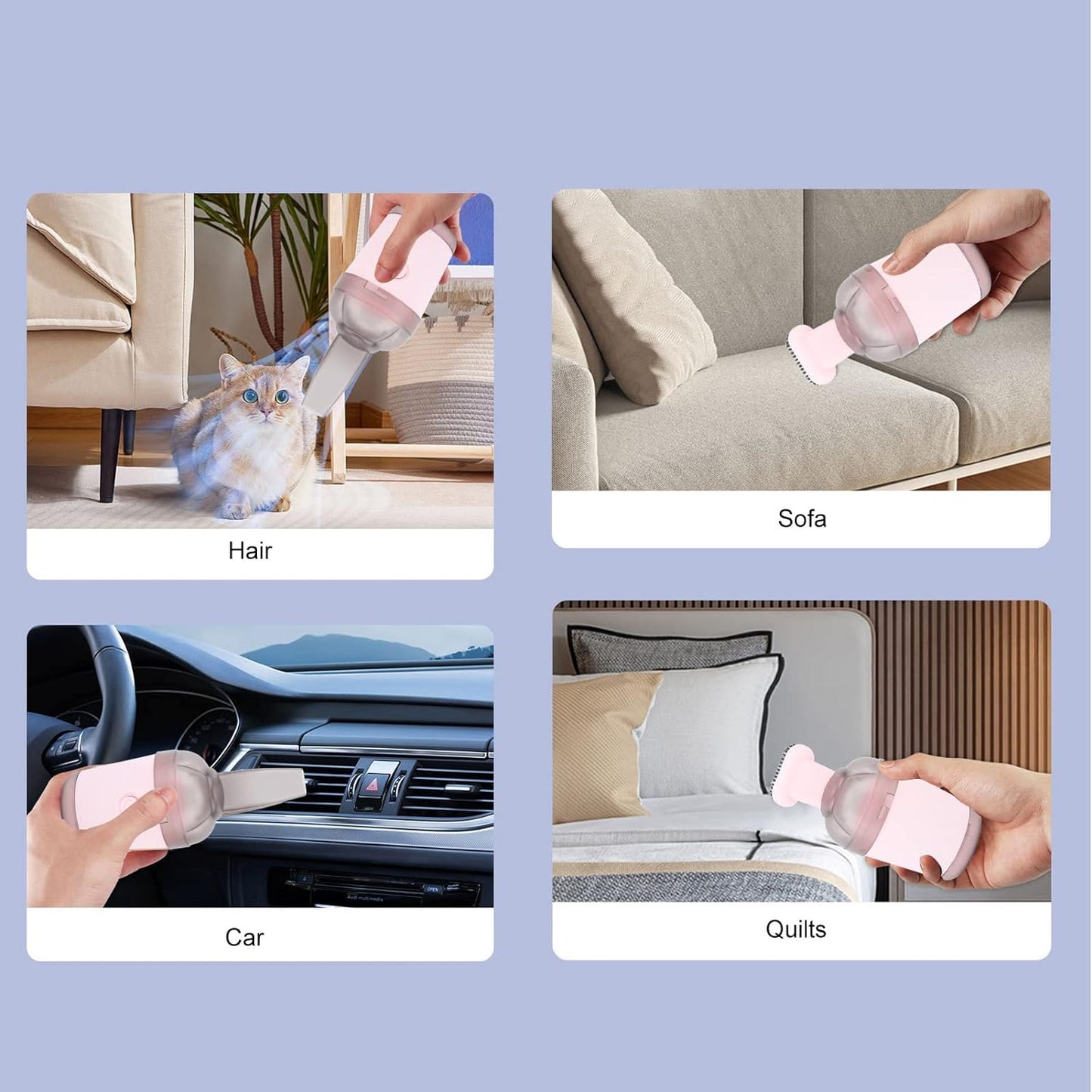 Wukusy cordless handheld vacuum cleaner with one-button switch, ideal for desktop and office cleaning, compact and lightweight design.