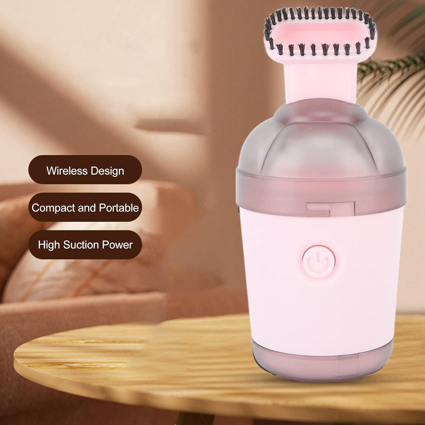 Wukusy cordless handheld vacuum cleaner with one-button switch, ideal for desktop and office cleaning.