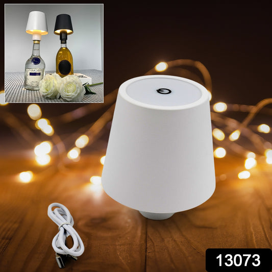 Wukusy LED dimmable bottle lamp with 3 color temperatures, wireless, USB rechargeable, for indoor and outdoor use in home or restaurant.