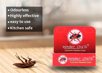 Wukusy cockroach repellent chalk pack of 12, designed to keep cockroaches away in home improvement pest control.