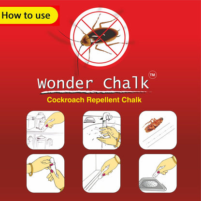 Wukusy 1315 Cockroaches Repellent Chalk pack of 12 for home pest control, designed to keep cockroaches away naturally.