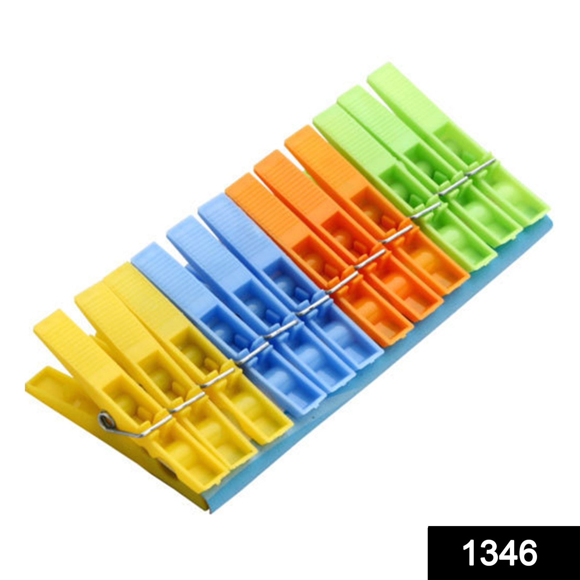 Set of 12 multicolour Wukusy cloth clips for home improvement, perfect for hanging laundry or organizing household items.