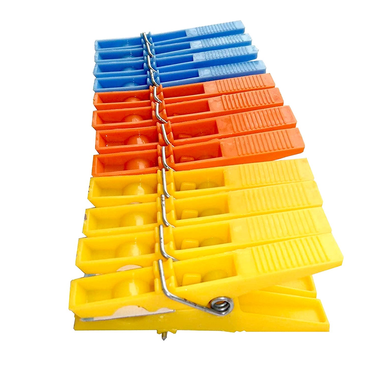 Set of 12 multicolour Wukusy cloth clips for home improvement, ideal for hanging clothes and organizing household items.