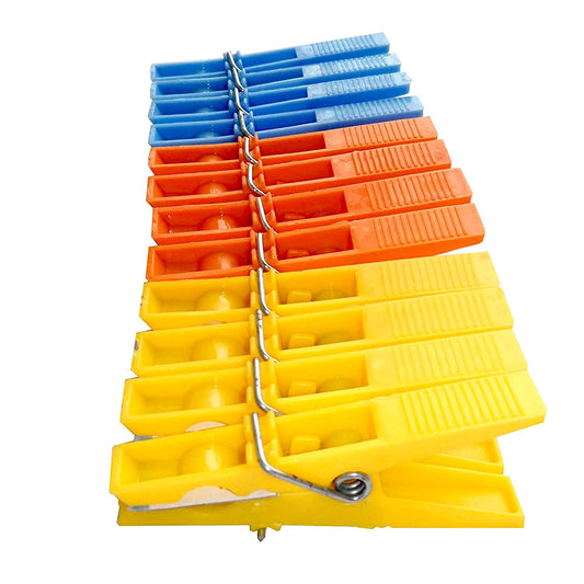 Set of 12 multicolour Wukusy cloth clips for home improvement, ideal for hanging clothes and organizing household items.