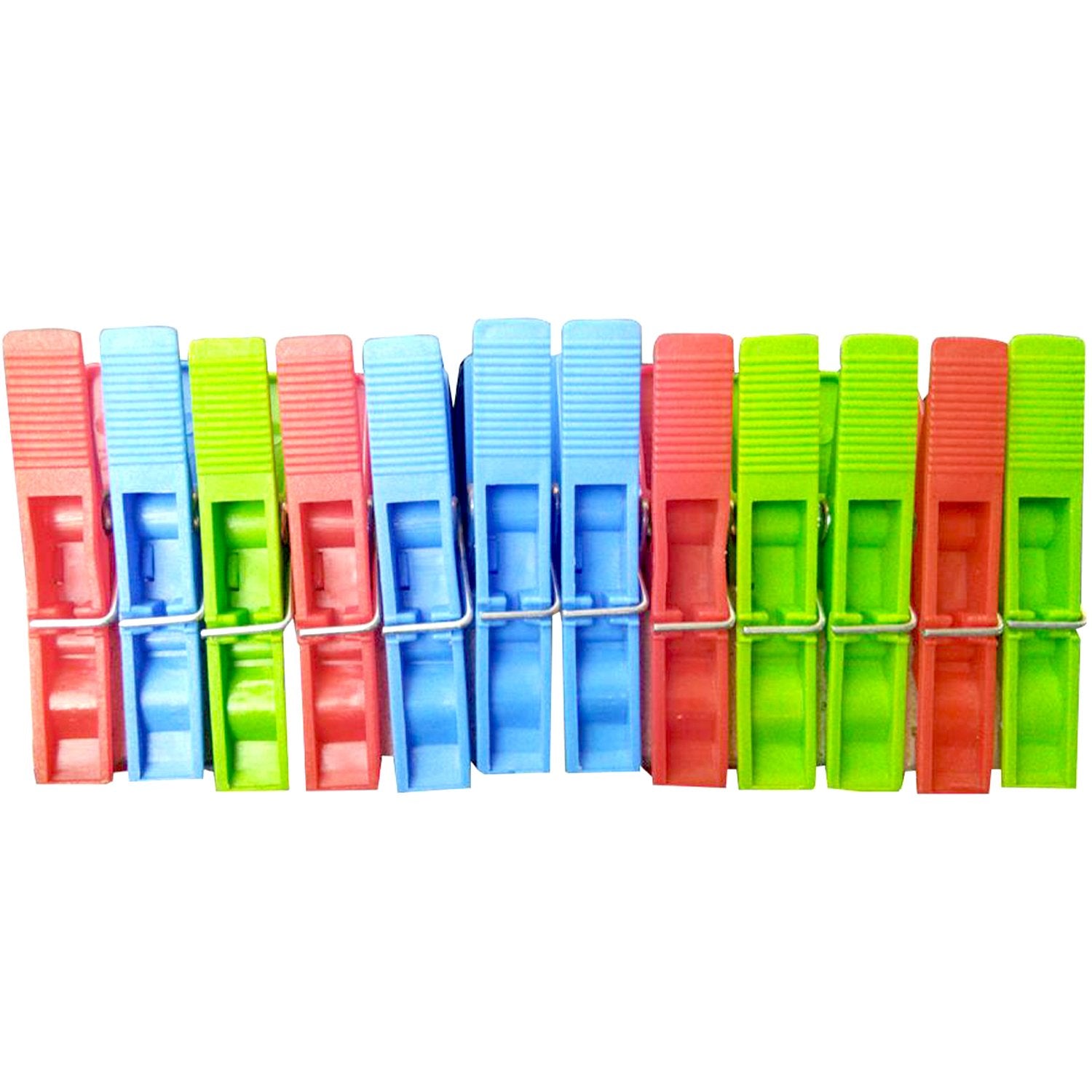 Set of 12 multicolour Wukusy cloth clips for home improvement, ideal for hanging laundry or organizing household items.