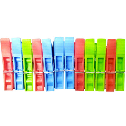 Set of 12 multicolour Wukusy cloth clips for home improvement, ideal for hanging laundry or organizing household items.