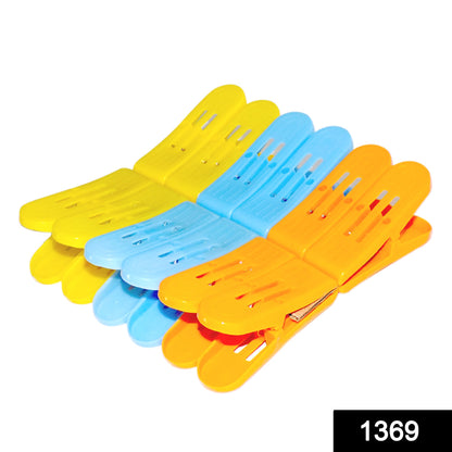 Set of 12 Wukusy plastic cloth double pin clips in multicolour for fabric dyeing and home improvement projects.