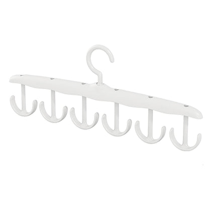 Wukusy 12-hook rotatable wooden tank top hanger for space-saving closet organization and storage in dorms or apartments.