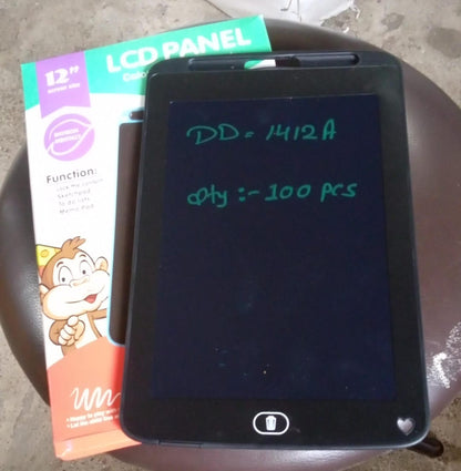 Wukusy 12-inch portable LCD writing board with pen, digital notepad for kids, perfect for drawing, notes, and handwriting.