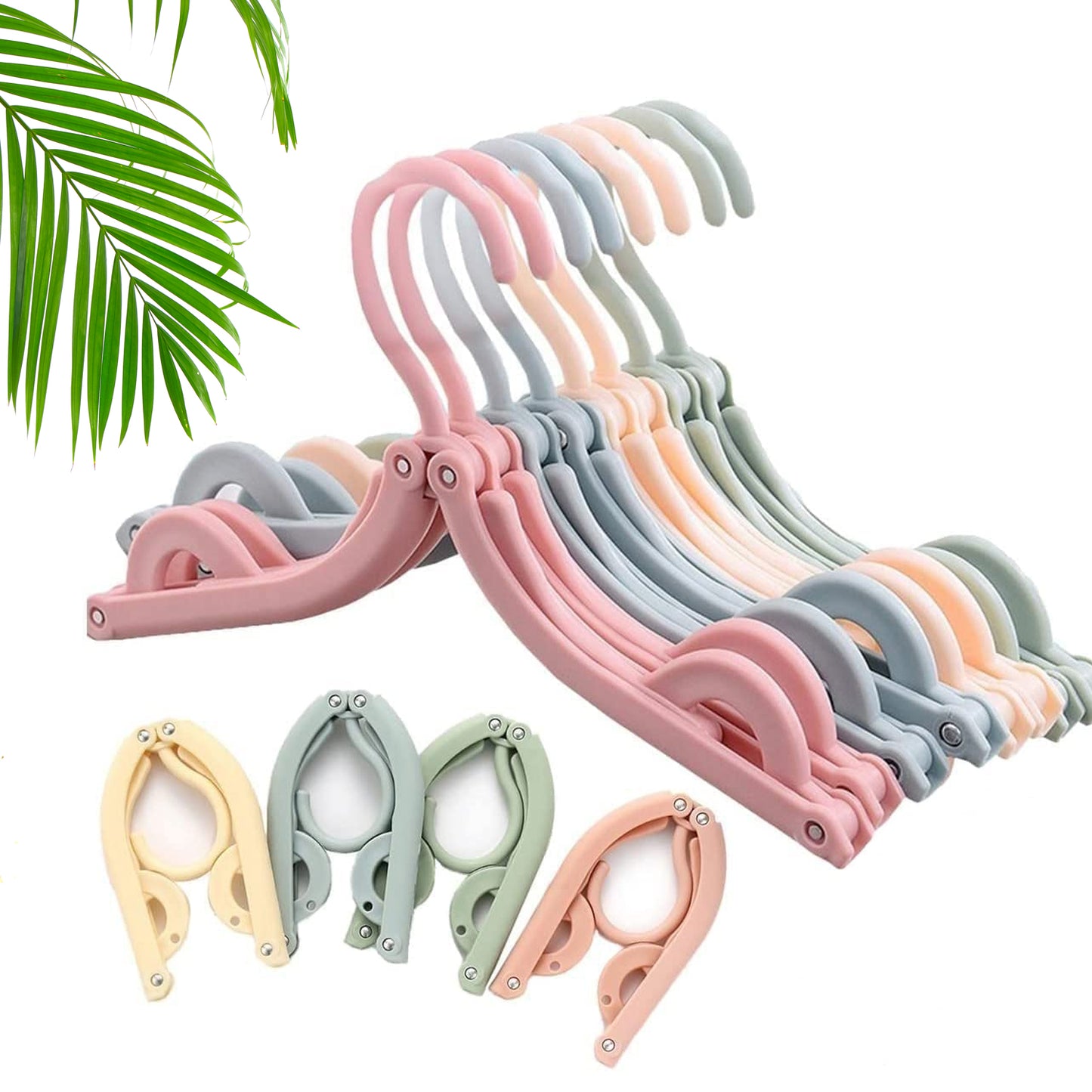 Wukusy 1432a travel hangers with clips, foldable portable clothes hangers for scarves, suits, trousers, shirts, and socks.