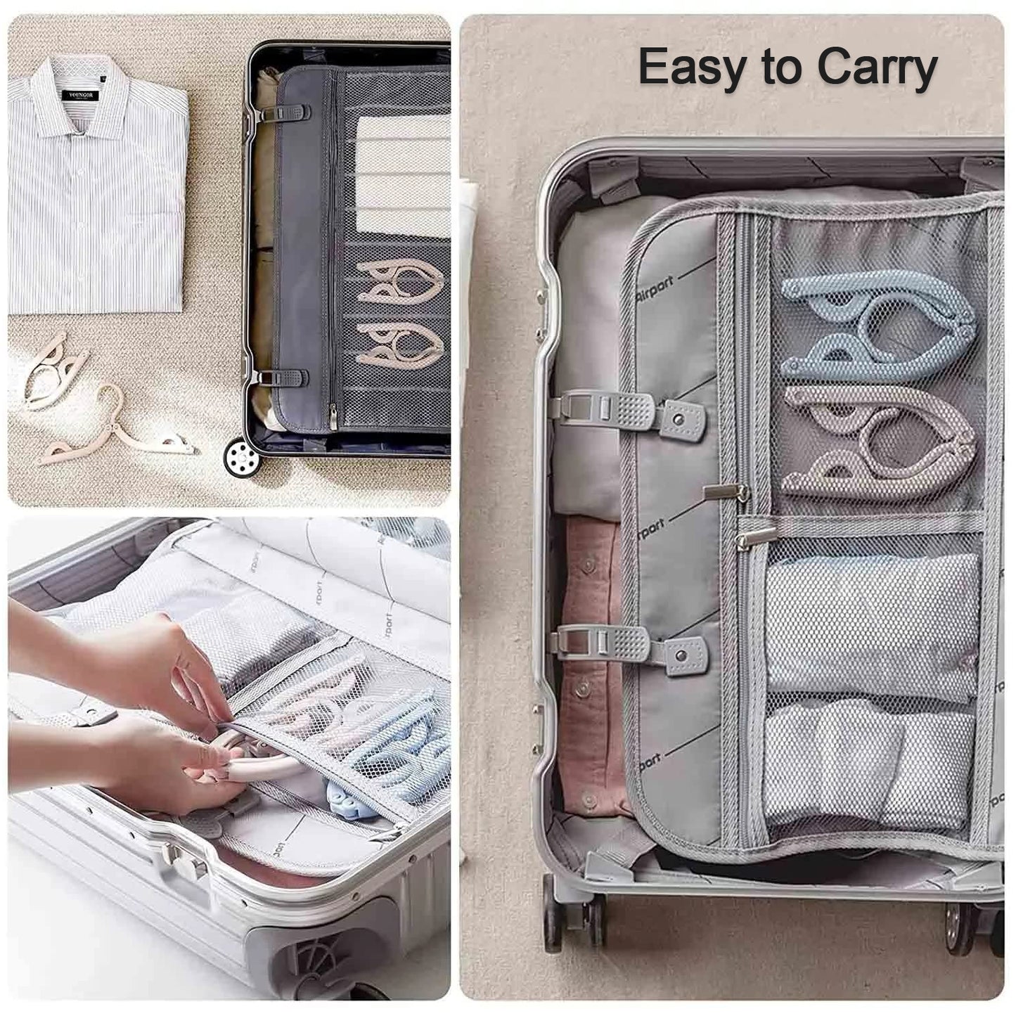 Wukusy 1432a travel folding clothes hanger with clips for scarves, suits, pants, shirts, socks, and underwear, portable and foldable.
