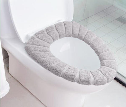 Wukusy winter soft toilet seat mat cover with plush cushion, designed for comfort and warmth in home bathroom use.