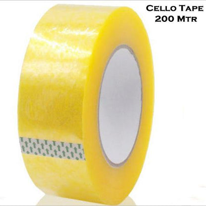 Wukusy self-adhesive transparent packing tape, 200 meters, ideal for home improvement, sealing and packaging tasks.