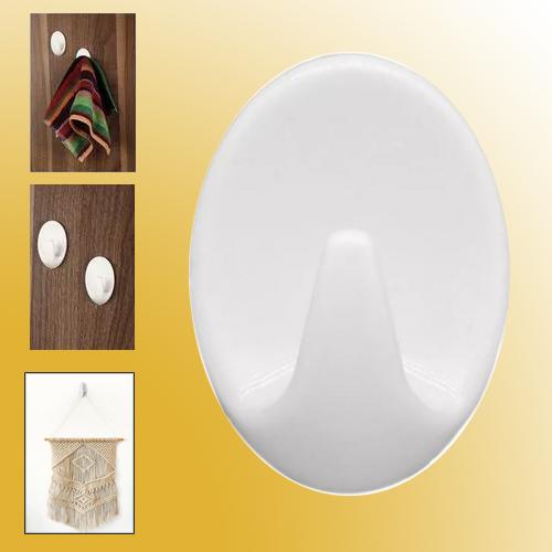Wukusy 1544 self-adhesive plastic wall hook set with nine hooks for home, kitchen, and other spaces, mounted on a wall.
