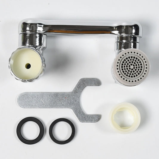 Wukusy 1552 Splash Faucet Filter with rotating sprayer head, double O-ring design, for bathroom and kitchen sink water saving.