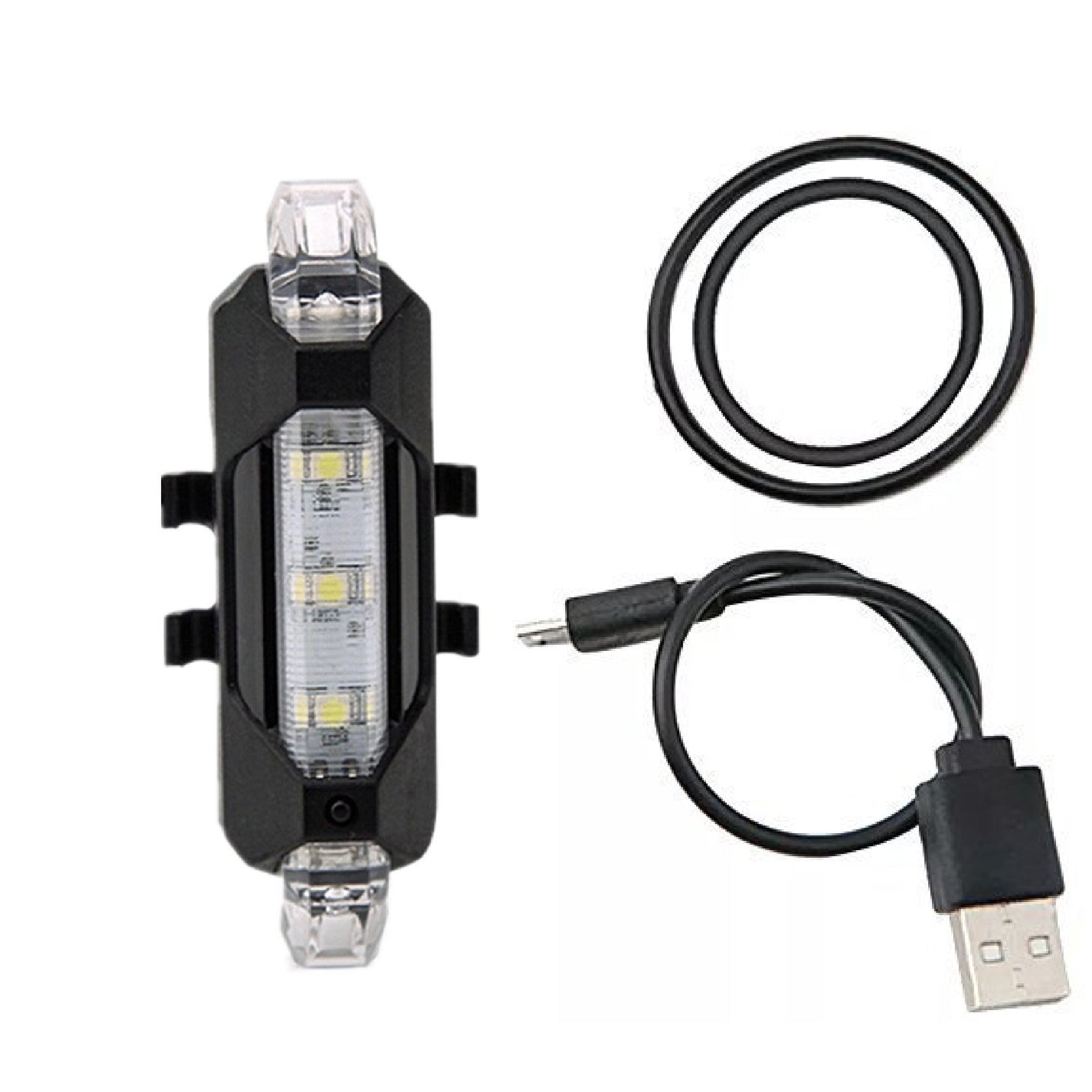 Wukusy 1560 rechargeable waterproof bicycle front LED light in white, mounted on a bike for home improvement and safety.