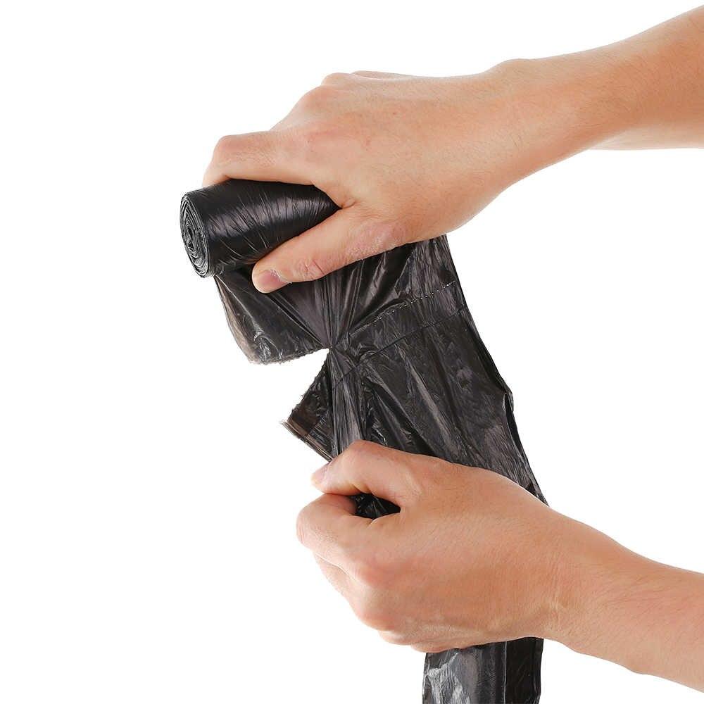 Large black Wukusy garbage bags, 30x50 inches, ideal for home waste disposal, heavy-duty trash bags for home improvement.