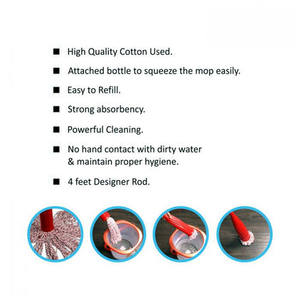 Wukusy Steel Rod Cotton Bottle Mopbroom for home cleaning, with durable steel rod and soft cotton head, set of 12.