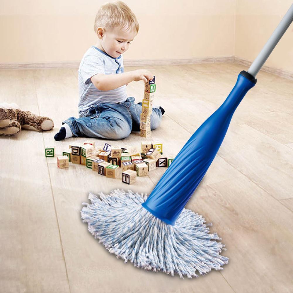 Wukusy steel rod cotton bottle mopbroom for home cleaning, featuring durable steel handle and cotton mop head, set of 12.