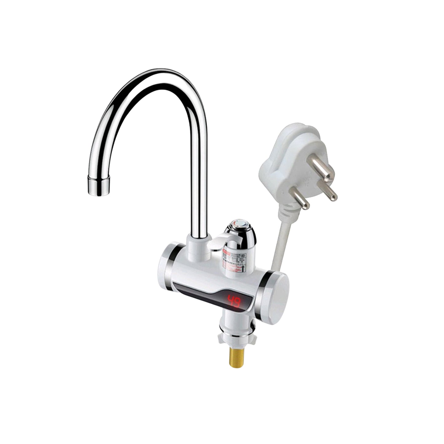 Wukusy stainless steel electric water heater faucet with LED digital display and instant heating for home improvement.
