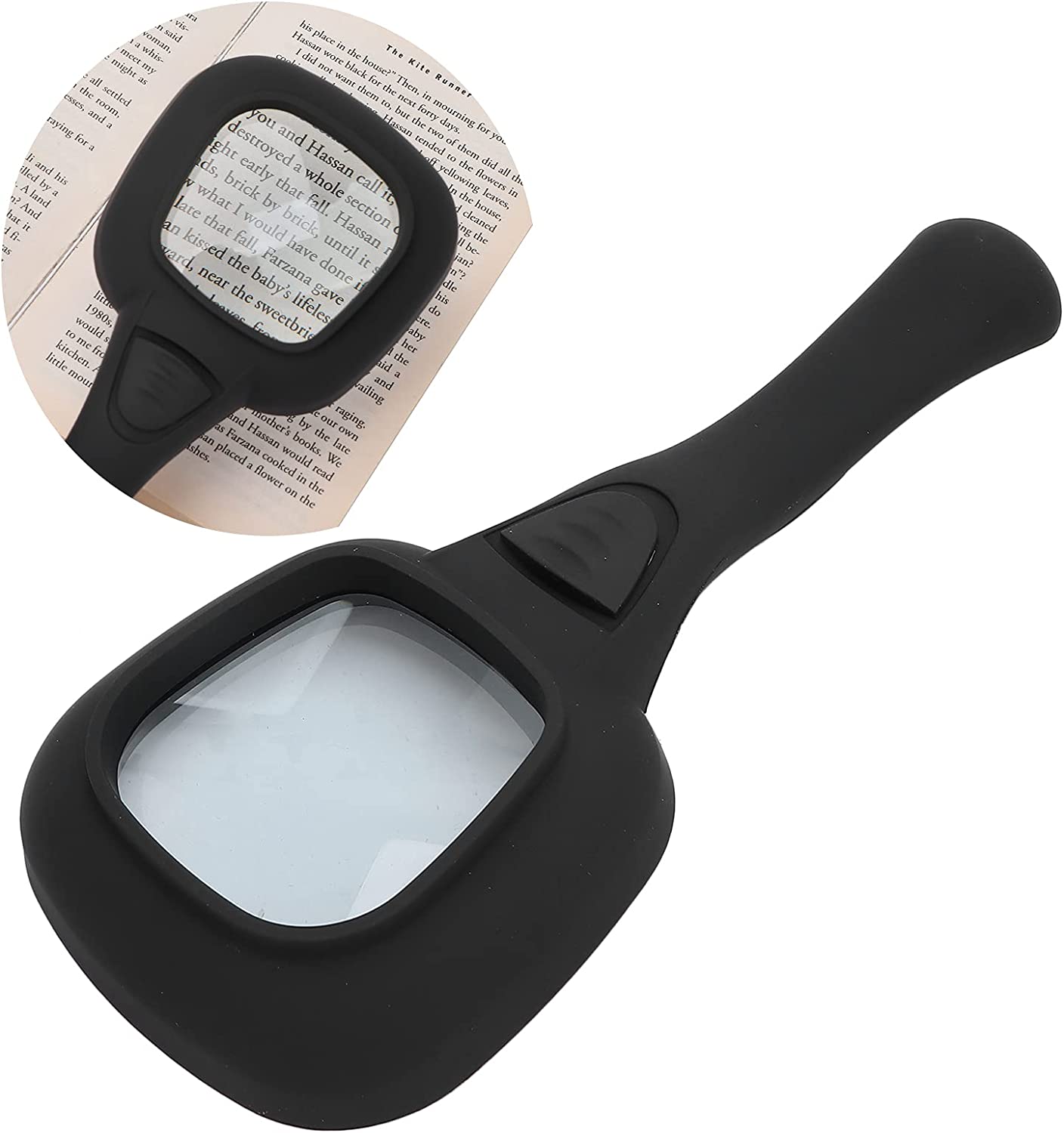 Wukusy 1607 handheld magnifying glass with 6 LED lights, ideal for seniors reading, inspecting coins, jewelry, and soldering.