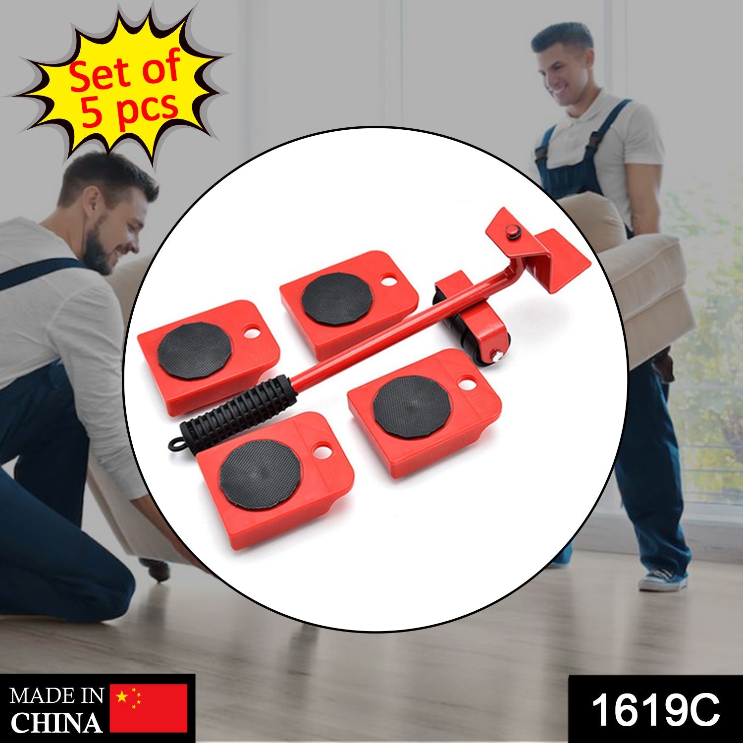 Wukusy 1619c Heavy Furniture Lifter and Shifting Tool for home improvement, shown lifting and moving furniture easily.
