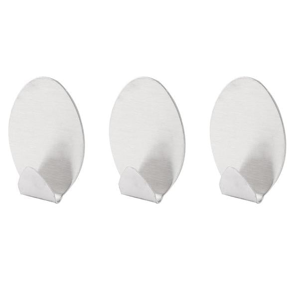 Set of three Wukusy 1660 heavy-duty self-adhesive hooks for home improvement, featuring strong sticky backing for versatile hanging.