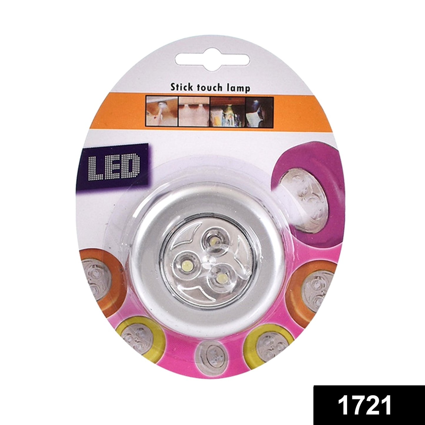 Wukusy 1721 3 LED cordless stick tap wardrobe touch light lamp for home improvement, mounted inside wardrobe.