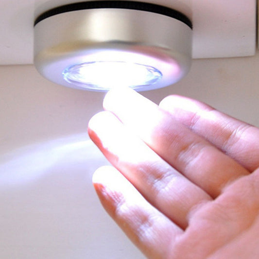 Wukusy 1721 cordless LED stick tap wardrobe touch light lamp for home improvement, with three LED lights and easy tap activation.