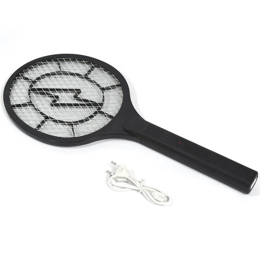 Wukusy rechargeable electric mosquito killer racket with handheld design, black plastic handle and metal net for insect removal.