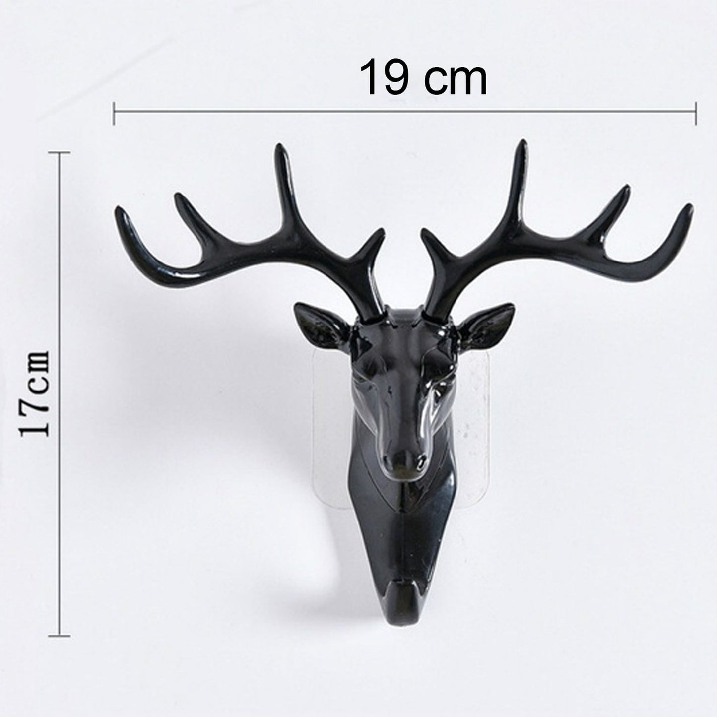Wukusy deer head self-adhesive wall door hook hanger for home improvement, mounted on a door for hanging items.