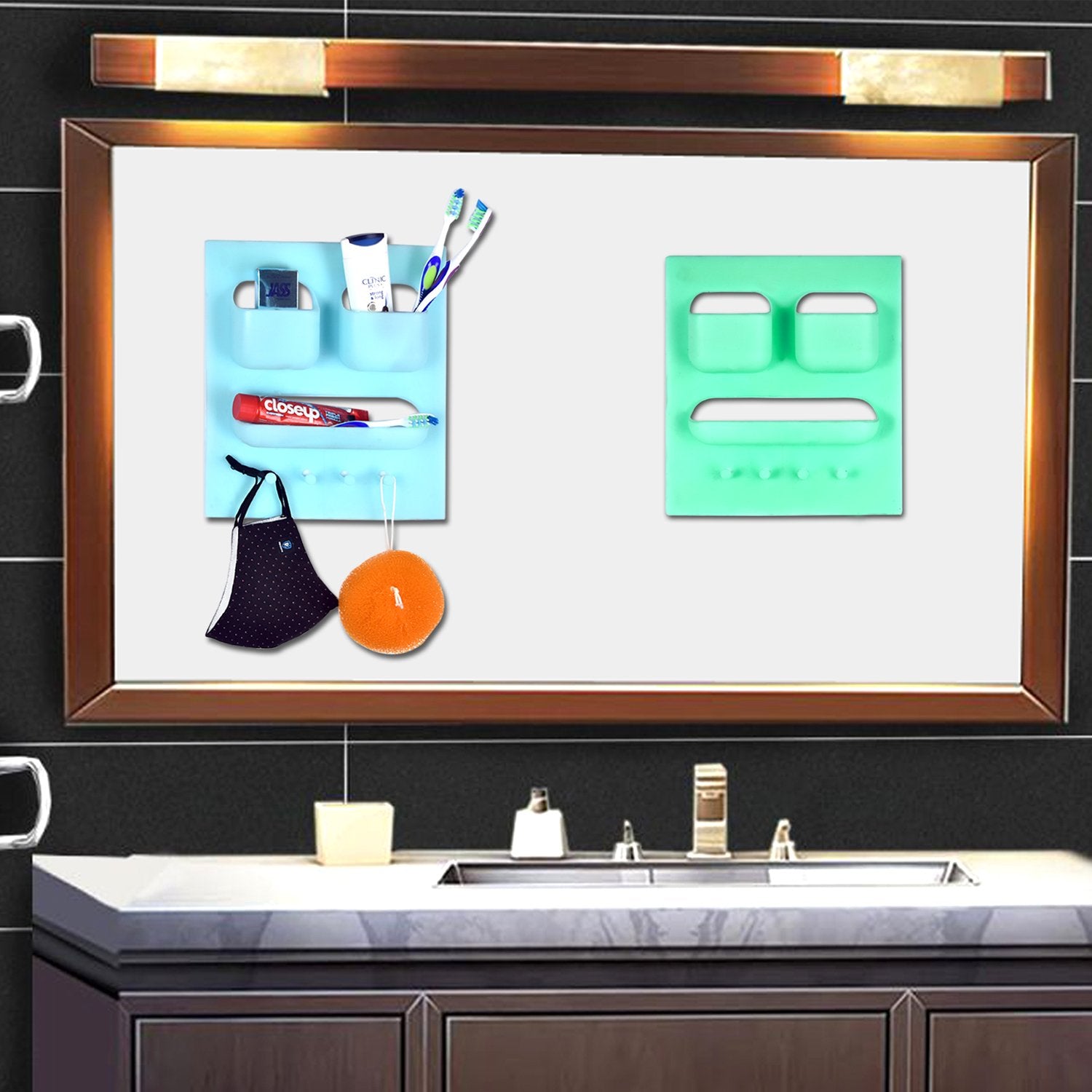 Wukusy 1750 plastic unbreakable soap dish and toothbrush holder for bathroom organization and hygiene.