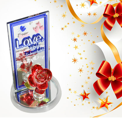 Wukusy rose-themed love showpiece for home decoration, ideal as romantic gift for Valentine’s Day, anniversary, or birthday.