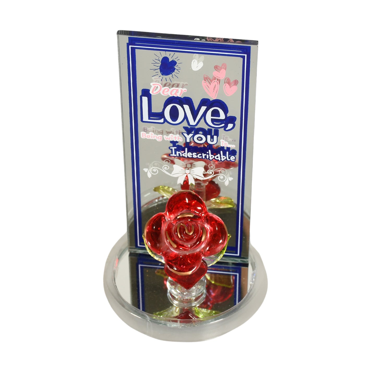 Wukusy romantic rose love showpiece for home decor, perfect as Valentine's Day or anniversary gift, featuring a cute, elegant design.