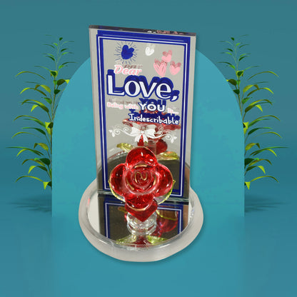 Wukusy romantic rose-shaped love showpiece gift set, perfect for Valentine's Day, anniversary, or wedding home decoration.