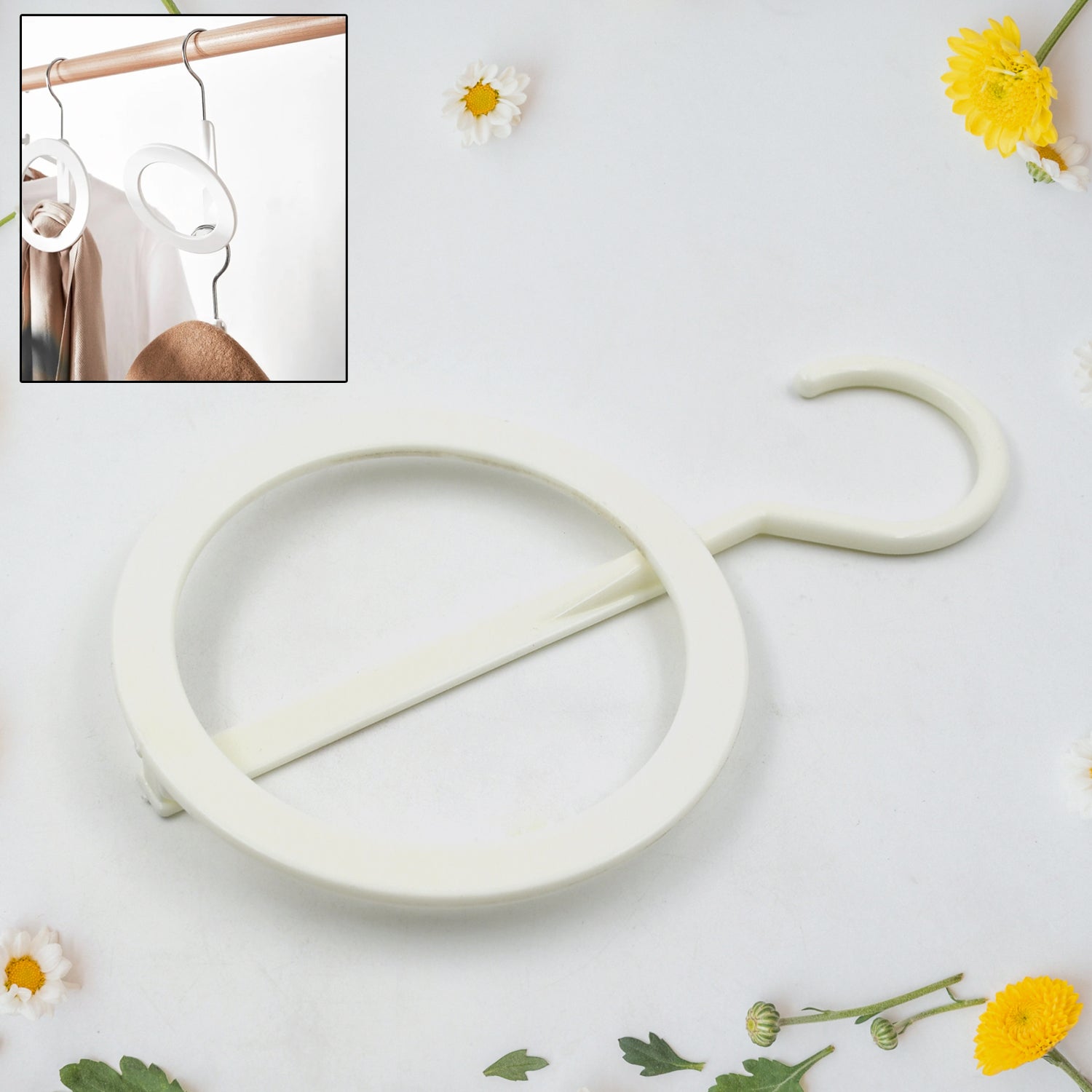 Wukusy plastic circle hanger with hooks for hats, towels, bags, and storage on wall, door, or closet in home improvement.