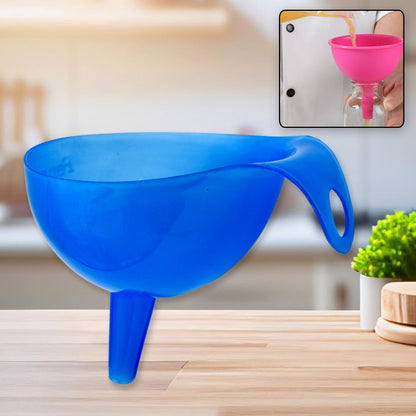 Wukusy plastic funnel for pouring oil, sauce, water, and powders; small food-grade kitchen funnel for cooking and food prep.