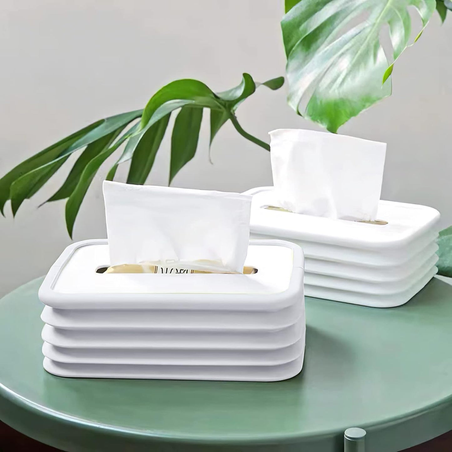 Wukusy silicone tissue holder in cylinder shape for bathroom, office, bedroom, or car, designed to hold tissue boxes securely