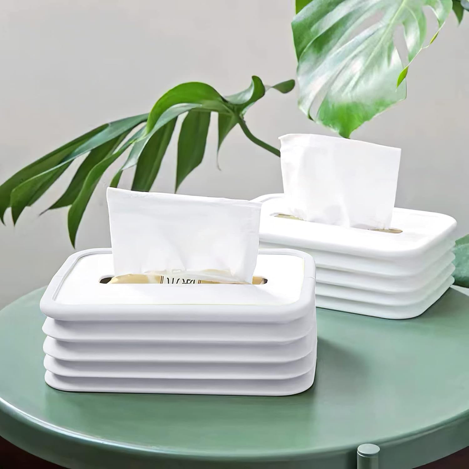 Wukusy silicone tissue holder in cylinder shape for bathroom, office, bedroom, or car, designed to hold tissue boxes securely