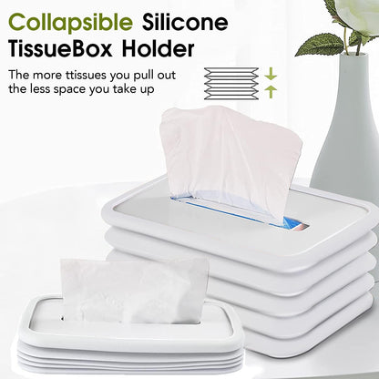 Wukusy silicone tissue box holder in cylindrical cube design, suitable for bathroom, office, car, or bedroom tissue storage.