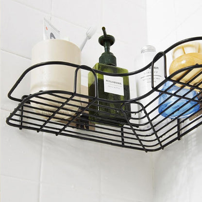 Wukusy 1759 self-adhesive corner shelf organizer for kitchen and bathroom, wall-mounted storage rack for easy organization