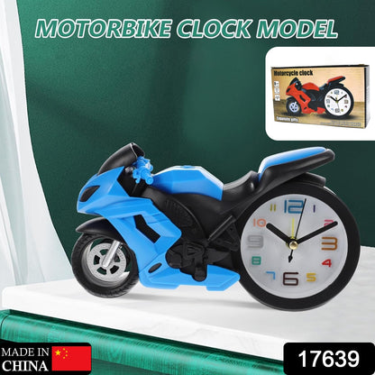 Wukusy retro motorcycle alarm clock featuring a motorbike engine design, perfect as a desktop decoration or kids' gift.
