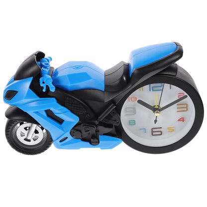 Wukusy retro motorcycle alarm clock with motorbike engine design, desktop decor, ideal for kids or home improvement.