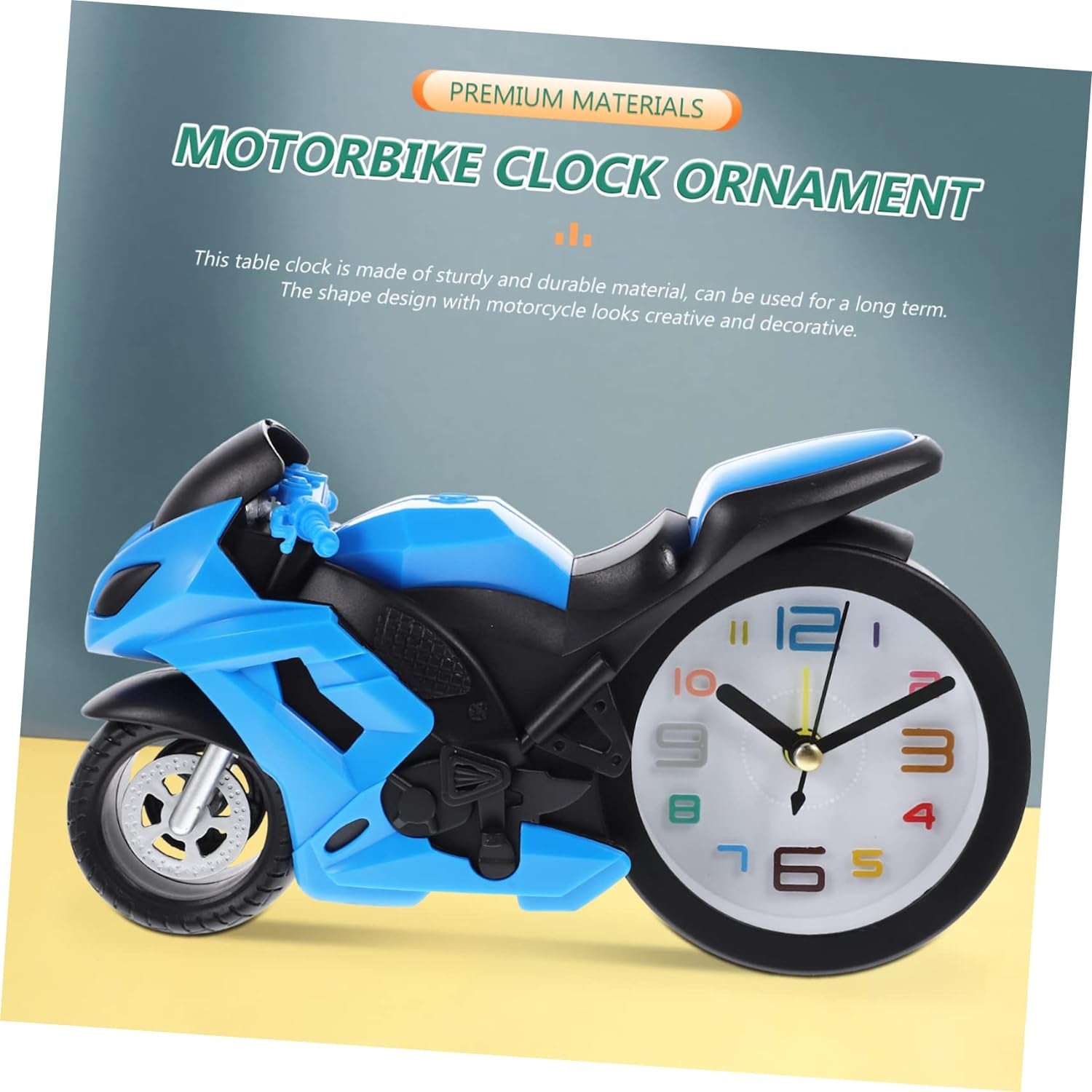 Wukusy retro motorcycle engine style alarm clock, novelty desktop clock, perfect for kids' room decor and home improvement.