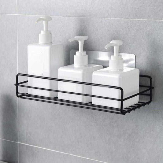 Wukusy multipurpose wall mount metal bathroom shelf and rack for home and kitchen storage, shown installed on a wall.